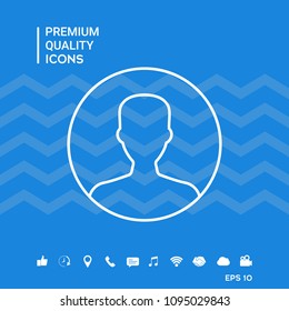 Symbol of User icon in circle. Profile line Icon.