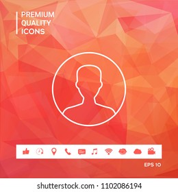 Symbol of User icon in circle. Profile line Icon.
