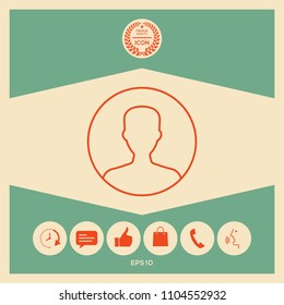 Symbol of User icon in circle. Profile line Icon.