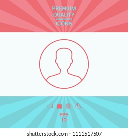 Symbol of User icon in circle. Profile line Icon.