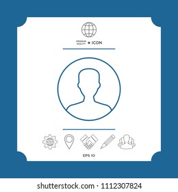 Symbol of User icon in circle. Profile line Icon.