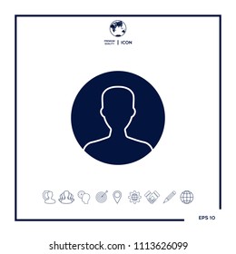Symbol of User icon in circle. Profile Icon.