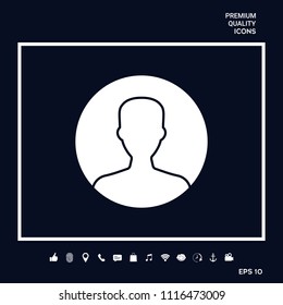 Symbol of User icon in circle. Profile Icon.