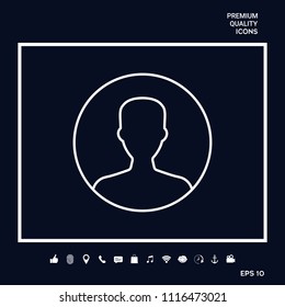 Symbol of User icon in circle. Profile line Icon.