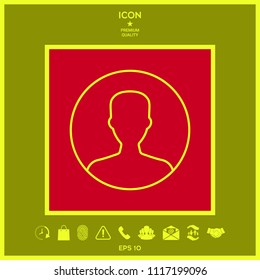 Symbol of User icon in circle. Profile line Icon.