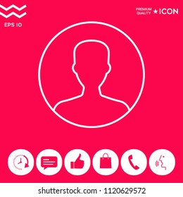 Symbol of User icon in circle. Profile line Icon.