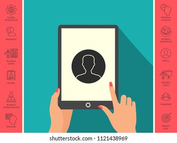 Symbol of User icon in circle. Profile Icon.