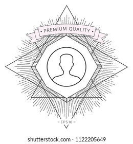 Symbol of User icon in circle. Profile line Icon.