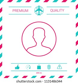 Symbol of User icon in circle. Profile line Icon.