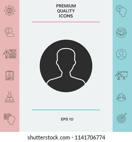 Symbol of User icon in circle. Profile Icon.