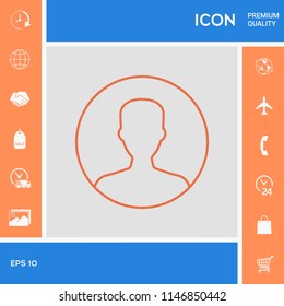 Symbol of User icon in circle. Profile line Icon.