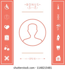 Symbol of User icon in circle. Profile line Icon.