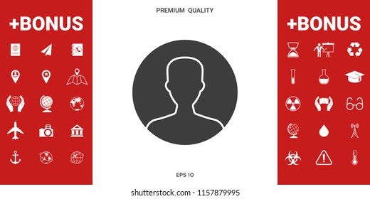 Symbol of User icon in circle. Profile Icon.