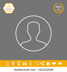 Symbol of User icon in circle. Profile line Icon.