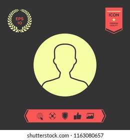 Symbol of User icon in circle. Profile Icon.