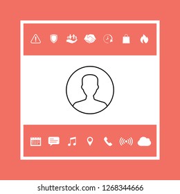 Symbol of User icon in circle. Profile line Icon.
