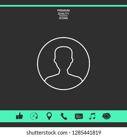 Symbol of User icon in circle. Profile line Icon.