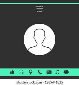 Symbol of User icon in circle. Profile Icon.