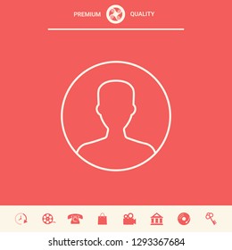 Symbol of User icon in circle. Profile line Icon.