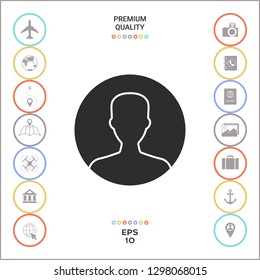 Symbol of User icon in circle. Profile Icon.