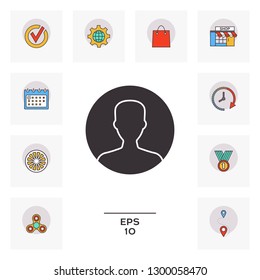 Symbol of User icon in circle. Profile Icon.