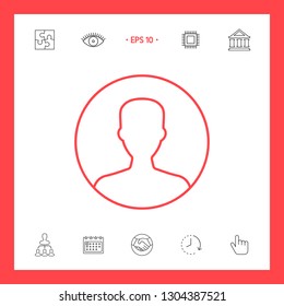 Symbol of User icon in circle. Profile line Icon.