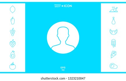 Symbol of User icon in circle. Profile Icon.