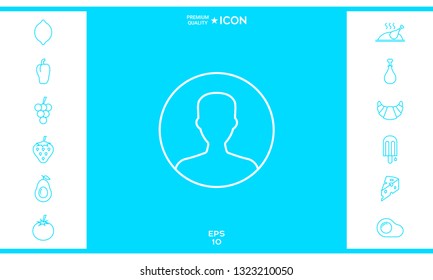 Symbol of User icon in circle. Profile line Icon.