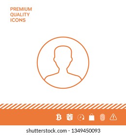 Symbol of User icon in circle. Profile line Icon.