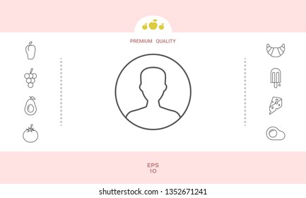 Symbol of User icon in circle. Profile line Icon.