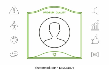 Symbol of User icon in circle. Profile line Icon.