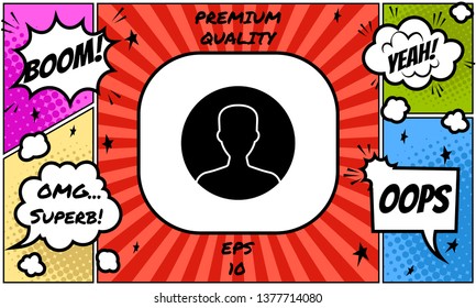 Symbol of User icon in circle. Profile Icon.