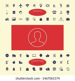 Symbol of User icon in circle. Profile line Icon, elements for your design