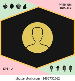 Symbol of User icon in circle. Profile Icon.