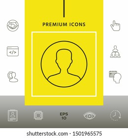 Symbol of User icon in circle. Profile line Icon, elements for your design