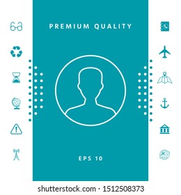 Symbol of User icon in circle. Profile line Icon, elements for your design