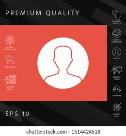 Symbol of User icon in circle. Profile Icon.
