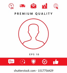 Symbol of User icon in circle. Profile line Icon, elements for your design