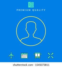 Symbol of User icon in circle. Profile line Icon, elements for your design