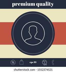 Symbol of User icon in circle. Profile line Icon, elements for your design