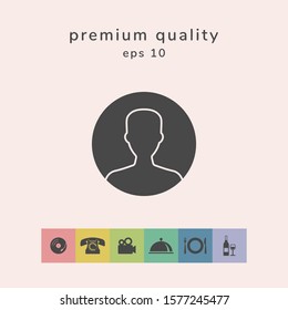 Symbol of User icon in circle. Profile Icon.