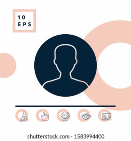 Symbol of User icon in circle. Profile Icon.