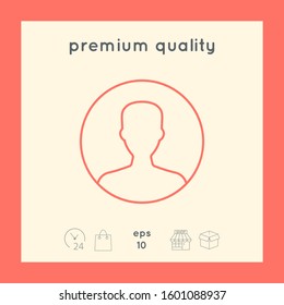 Symbol of User icon in circle. Profile line Icon, elements for your design