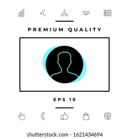 Symbol of User icon in circle. Profile Icon.