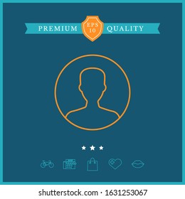 Symbol of User icon in circle. Profile line Icon, elements for your design