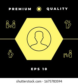 Symbol of User icon in circle. Profile line Icon, elements for your design