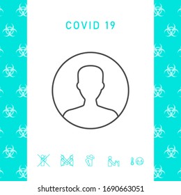 Symbol of User icon in circle. Profile line Icon, elements for your design