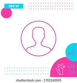 Symbol of User icon in circle. Profile line Icon, elements for your design