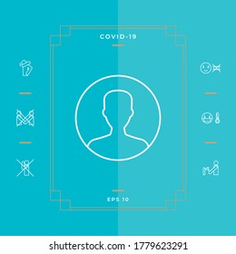 Symbol des Benutzersymbol im Kreis. Profillinie Symbol, Elemente für Ihr Design