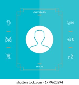 Symbol of User icon in circle. Profile Icon.